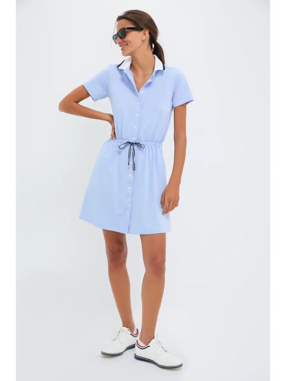 Tuckernuck Light Blue Shirt Dress with Contrasting White Collar